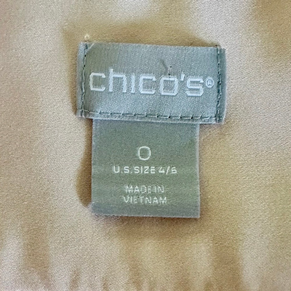 Chico's Pink Silky Satin Popover Blouse sz 0 (Size 4 / Small) - Picture 3 of 7